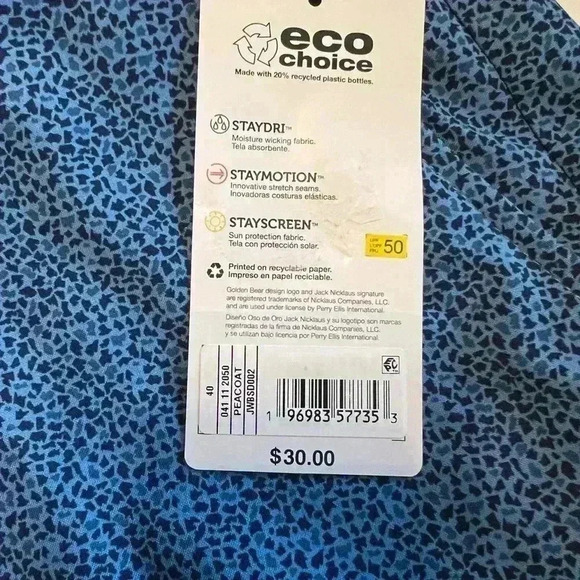 Jack Nicklaus Men's Mosaic Print Shorts 10" - Navy 40 NWT - Picture 7 of 8